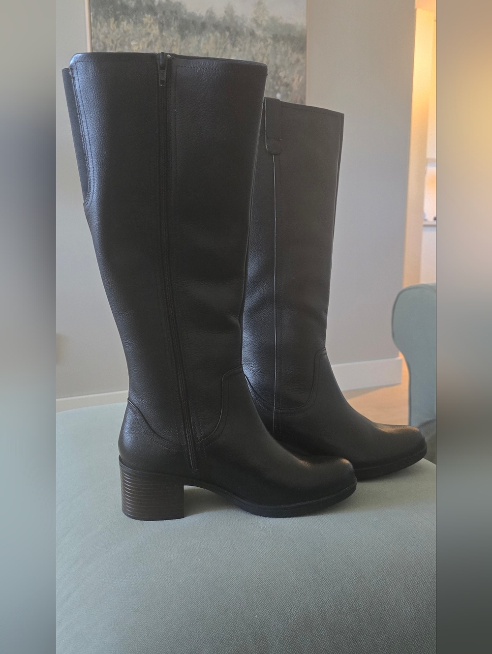 Clarks Hollis Moon Leather Tall Boots